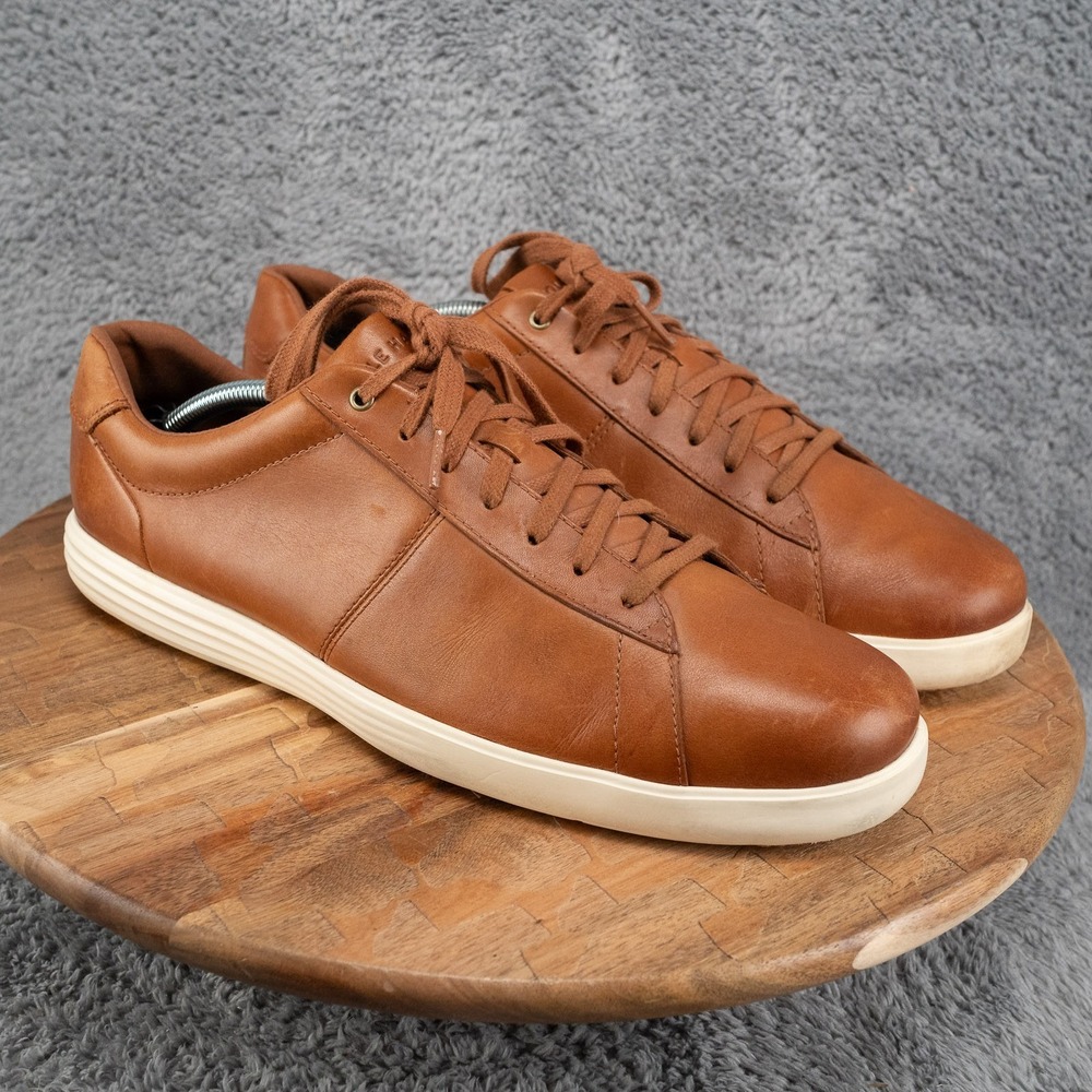Cole Haan GRAND.ØS Men's Brown Leather Lace-Up Sneakers US 11.5 M C32500